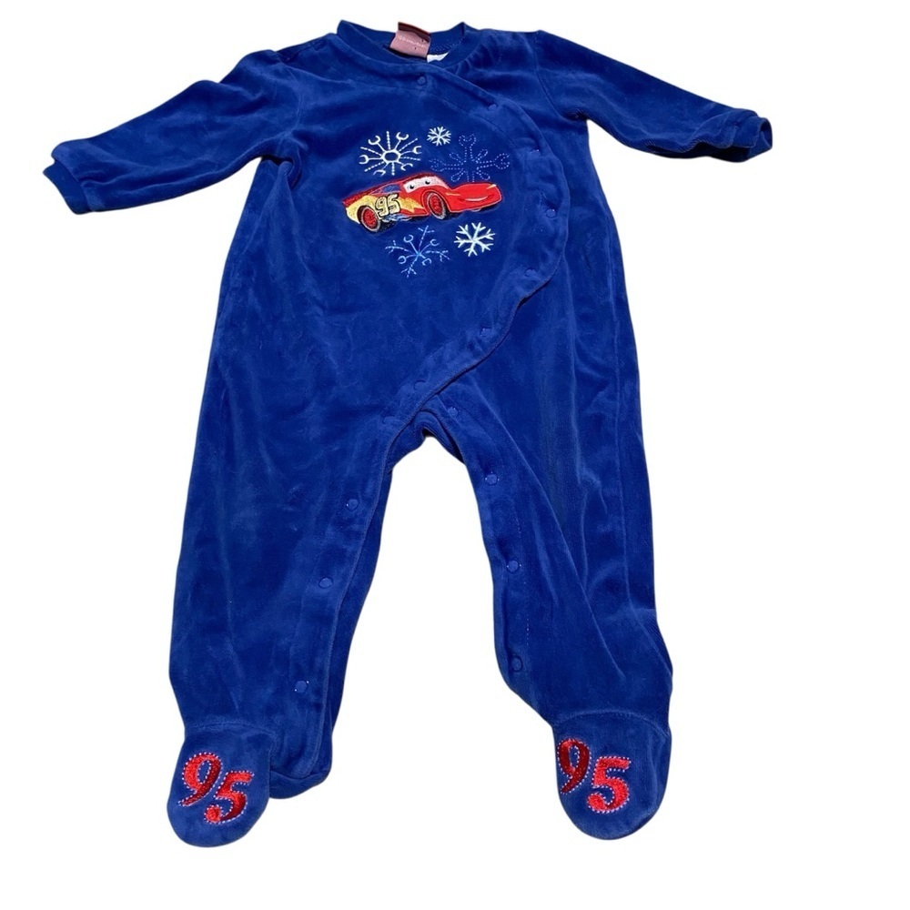 Vintage Y2K Cars 2 Baby Sleeper 12 mo Pyjamas Velour Button Up Clothes